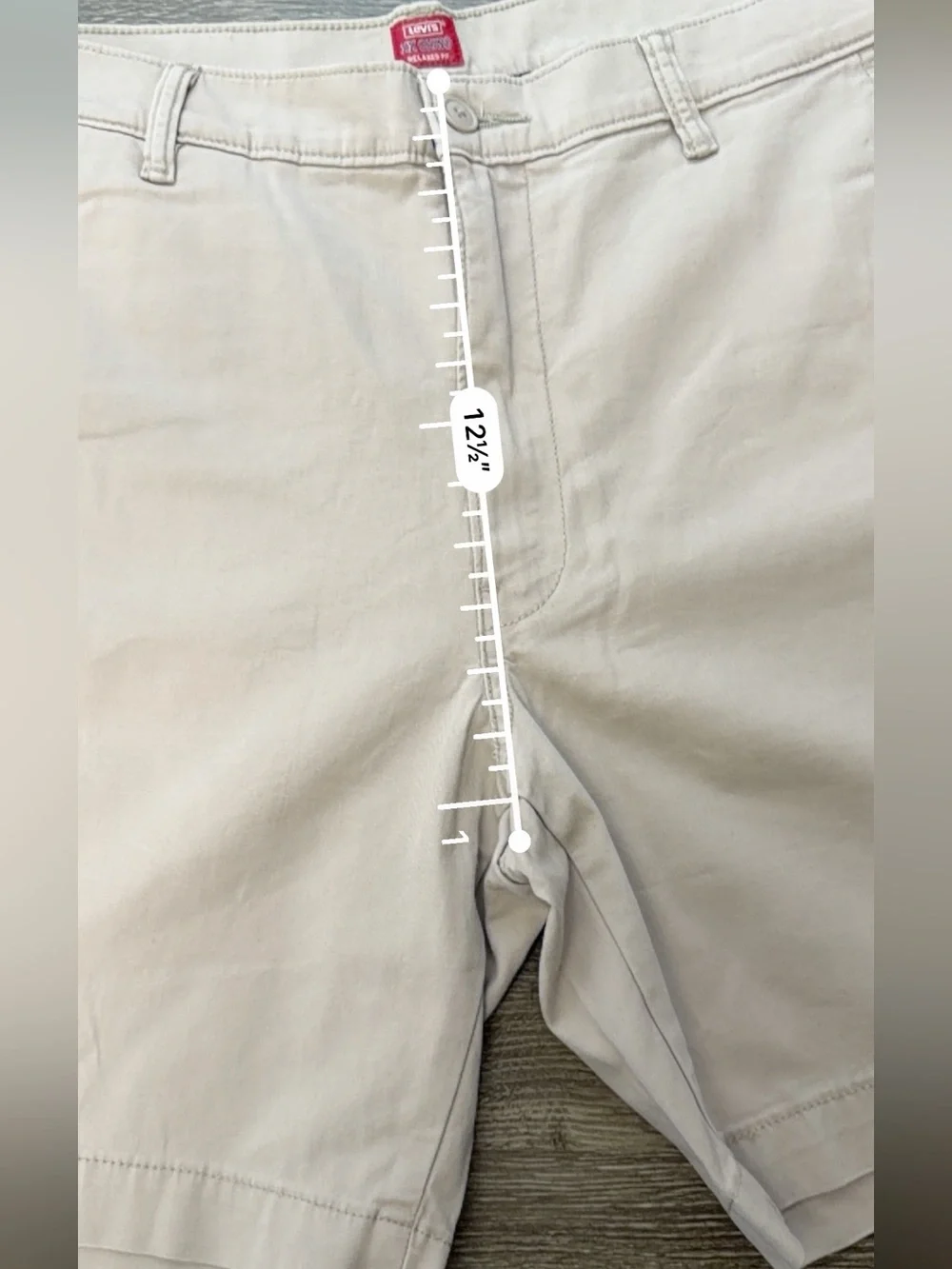 Levi's XX Chino Men's Relaxed Fit Beige Cotton Elastane Shorts Pockets Size 34
